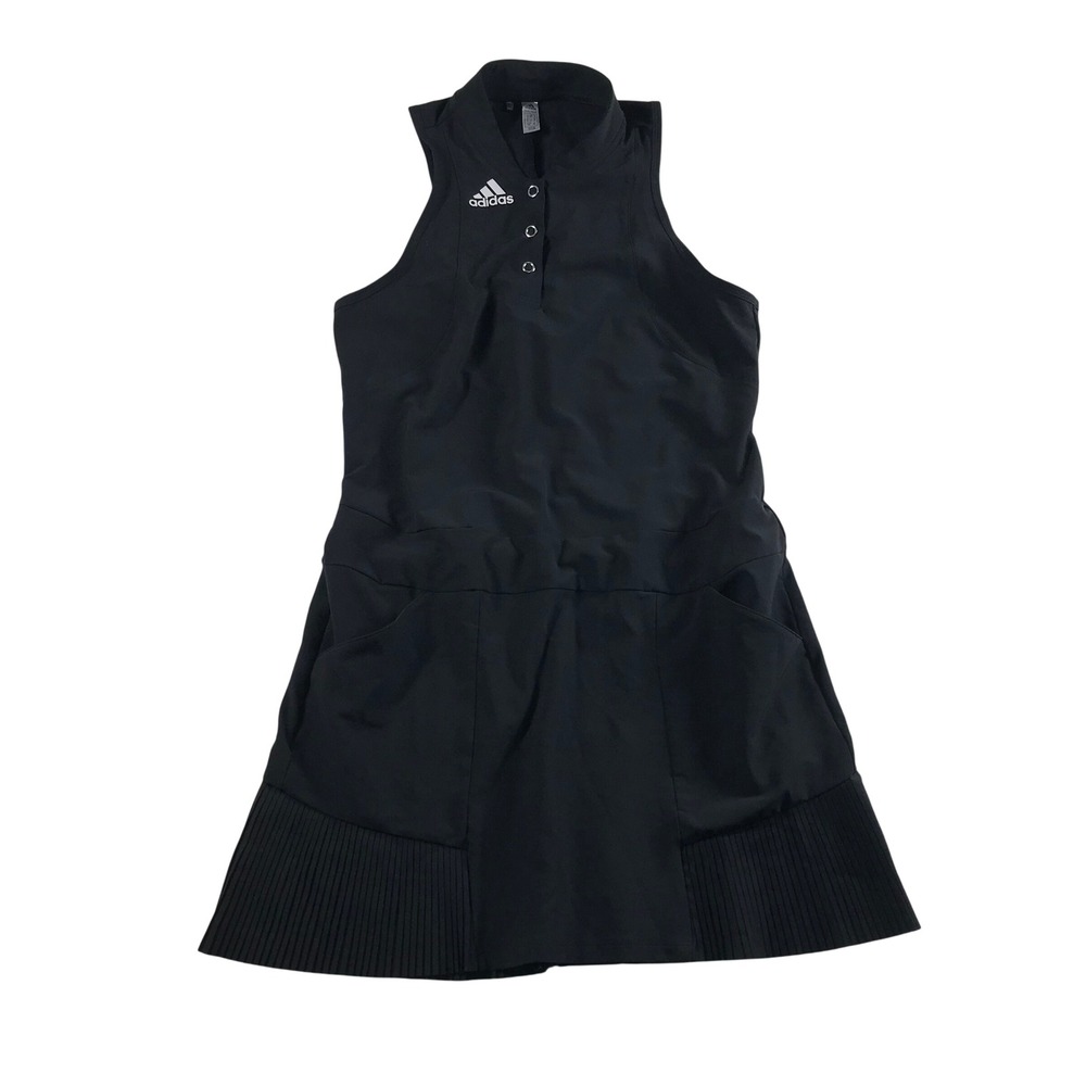 Adidas Primegreen Black Sleeveless Golf Tennis Dress Pleated Hem Womens Small